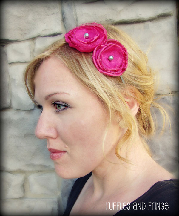 Fuchsia Pink Flower Headbands