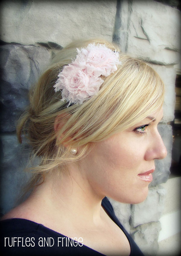 Soft Pink Headband with Flower